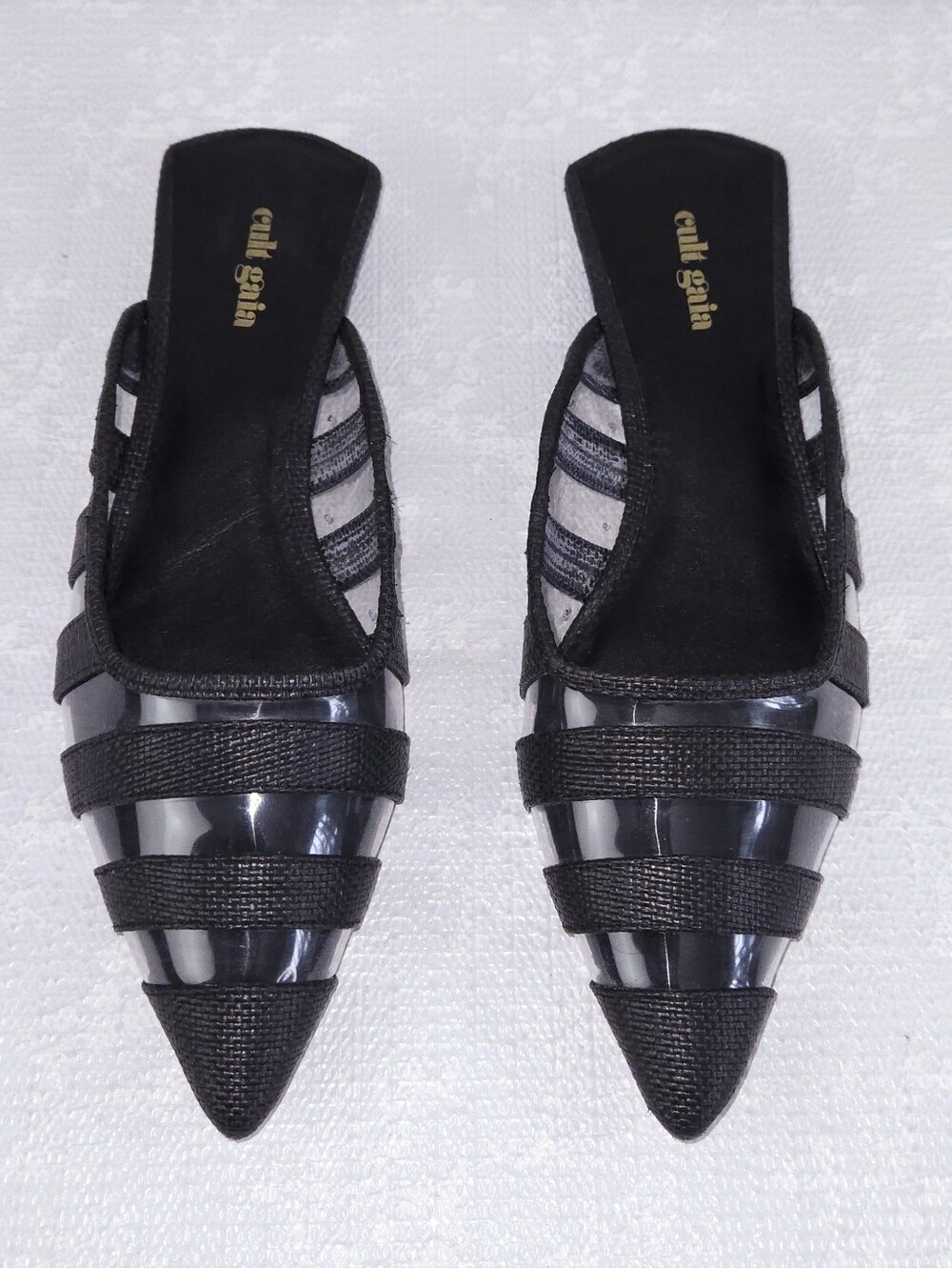 CULT GAIA Femi Mule Black Pointed Toe Slide Flats EU 39.5 - Picture 6 of 10